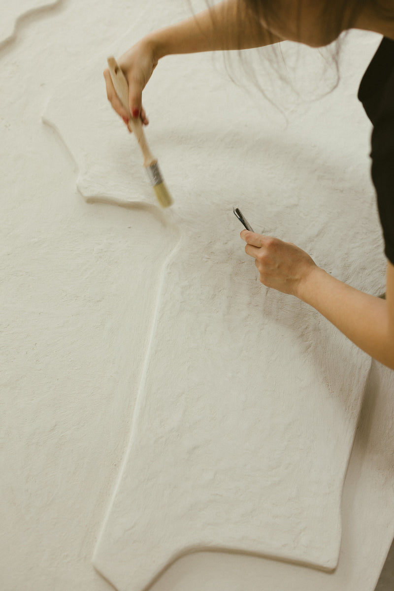 Dolomite Plaster in textural artworks by Angie Pai