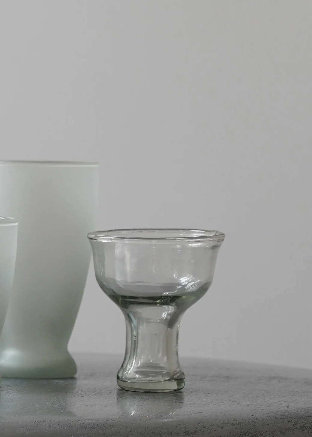 "MATTE/ CLEAR GLASSWARE COUPE" BY OLIVER GUSTAV